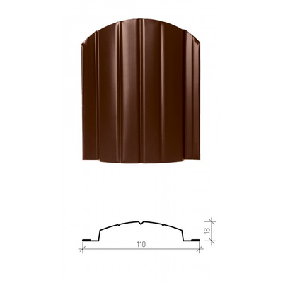 Металлический штакетник «ВЕРСАЛЬ»,  покрытие полиэстер, одностороннее матовое