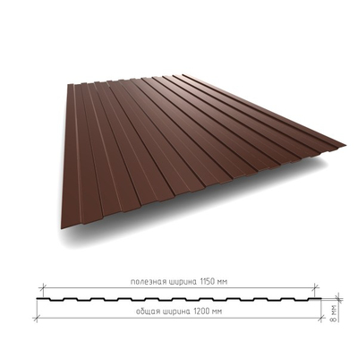 Профнастил С8 0,4 односторонний глянец