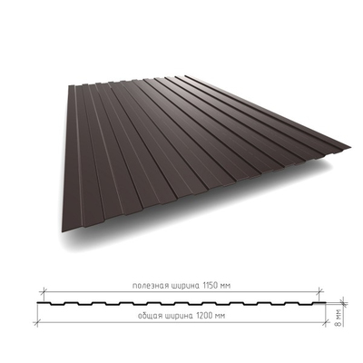Профнастил С8 0,4 односторонний глянец
