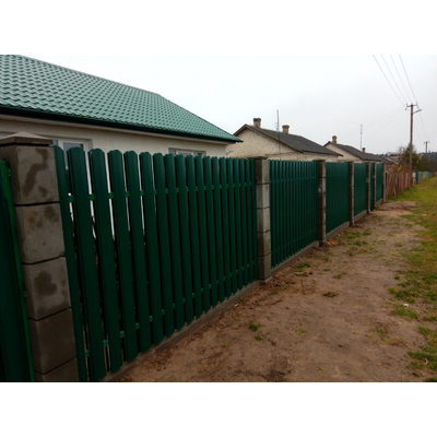 Металлический штакетник «ЕВРОПЛАНКА»,  покрытие полиэстер, двухстороннее глянцевое СТАНДАРТ